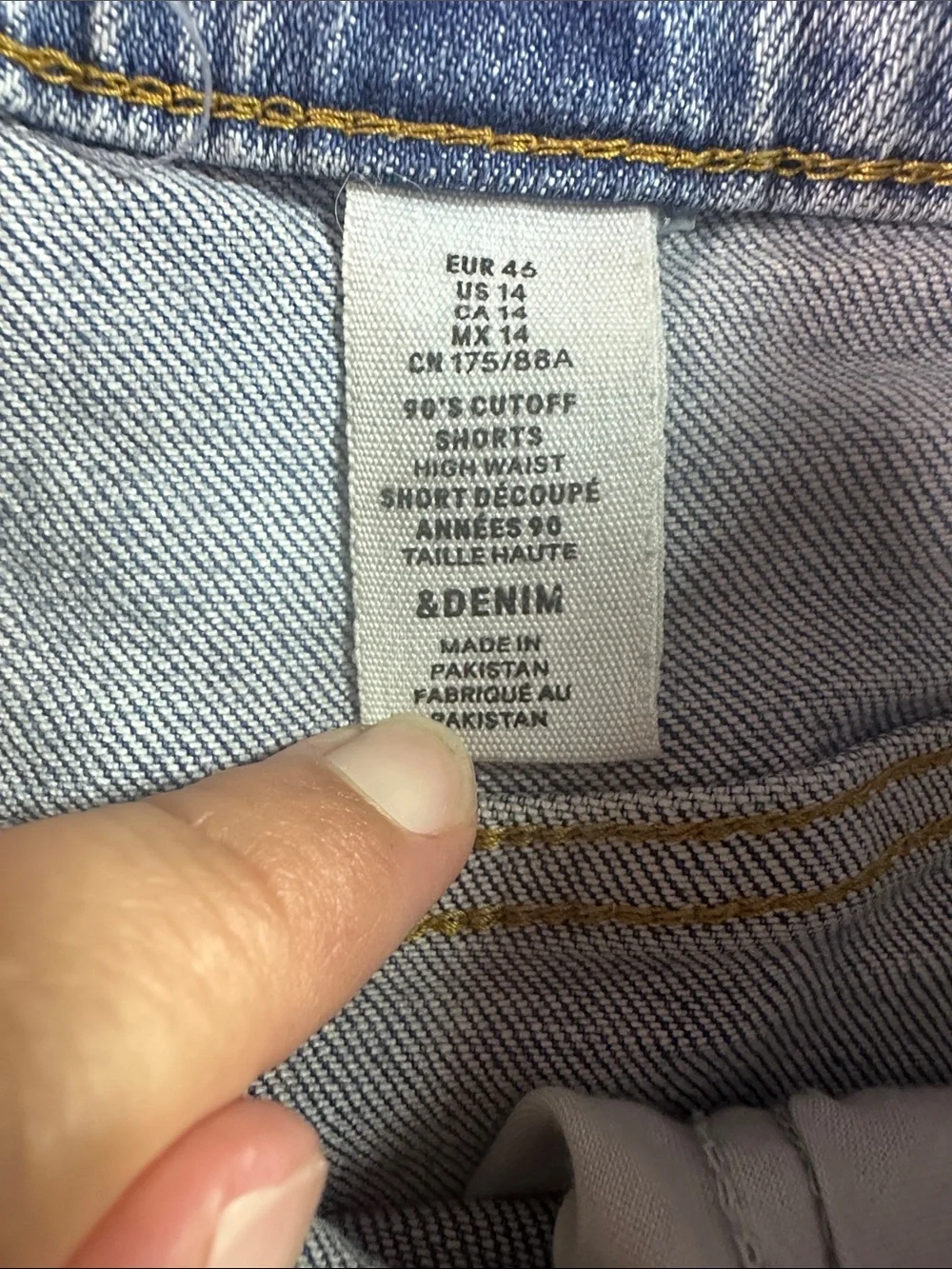 H&M Light Blue Frayed Hem Denim Shorts